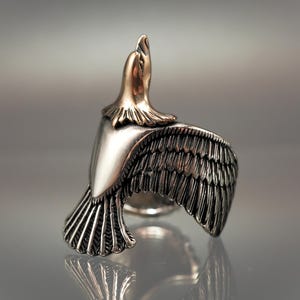 Handmade 925 Sterling Silver Eagle Ring: Biker Jewelry