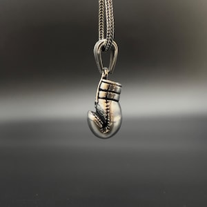 Sterling Silver Boxing Glove Pendant: Handmade Sports Jewelry