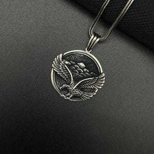 Sterling Silver Eagle Pendant Necklace: Handmade Freedom Jewelry