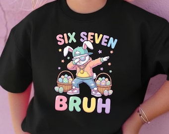 Dabbing Bunny Easter T-shirt, Happy Easter tee, Funny Bunny Easter T-Shirt, Funny Bunny Six Seven 67 Memes 67 shirt, Funny Easter Kids Shirt