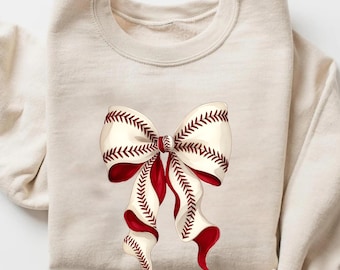 Baseball Mom Sweatshirt, Baseball Bow Shirt, Coquette Baseball Game Day Long Sleeve, Baseball Season Tops, Cozy And Comfy Baseball Outfit