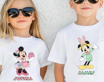 Disney Easter Day Matching Shirt, Custom Easter Toddler Boy Gift, Mickey Egg Hunter Kids Tee,Minnie Bunny T-Shirt,Disneyland Easter 2026 Tee