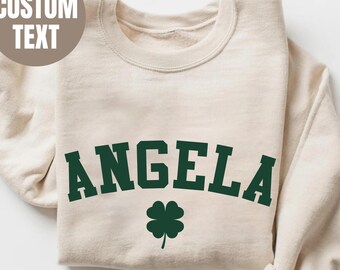 Personalized Shamrock Sweatshirt, Personalized Name St Patrick's Day Kids Sweatshirt, Irish Surname St Patty's Sweatshirt, St Patrick's Gift
