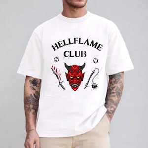 Comfort Colors® Hellflame Club-uniseks shirt, Eddie-shirt, Starnge Thing-shirt, shirt ondersteboven, Halloween