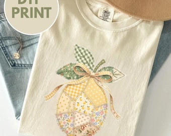 Comfort Colors® Lemon Patchwork Shirt, Botanical Shirt, Cottagecore Nature Shirt, Summer Aesthetic Shirt, Vintage Fruit Graphic Tee