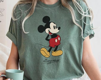 Comfort Colors® Disney Classic Micky Maus Pose Sweatshirt, Micky Hoodie, Disneyland Urlaub Urlaub T-Shirt, Disney Retro T-Shirt