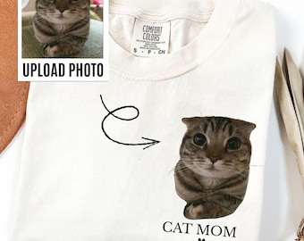 Comfort Colors® Custom Photo Cat Mom Shirt With Cats Names, Cat Mama Sweatshirt, Mothers Day Gift For Cat Mom,Cat Lover Gifts,Cat Owner Gift