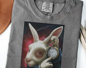 Comfort Colors® Horror Sarcastic Easter Shirt, Tiktok Viral Easter Tee Shirt, Funny Easter Viral Bunny Shirt, White Bunny Easter T-Shirt