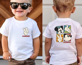 Disney Mickey Mouse Toddler T-shirt, Mickey Mouse Kids Shirt, Mickey Baby Bodysuit, Two-Sided Mickey T-Shirt, Disney Family Trip Tee