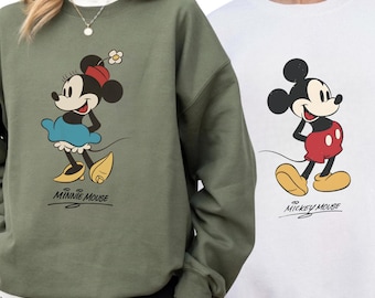 Disney Mickey Minnie Mouse Classic Pose Couple Shirt,Mickey Minnie Valentine Day Shirt,Disneyland Trip Holiday Vacation Retro Matching Shirt