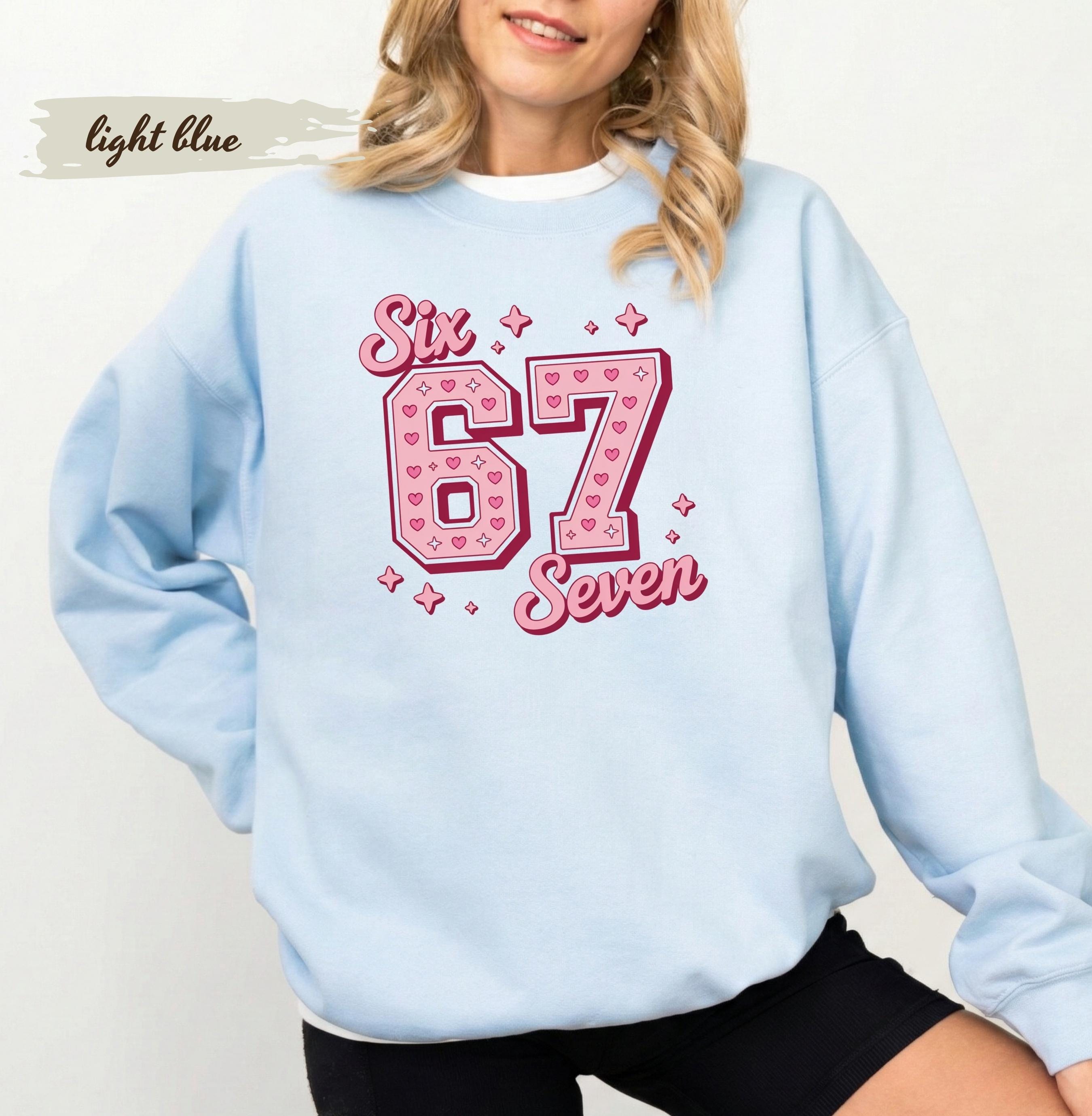 Pink 67 Meme Shirt, Six Seven Trend Tee, Funny Viral Number