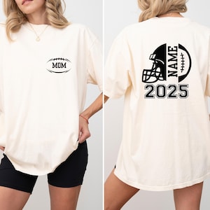 Camiseta personalizada para mamá de fútbol Comfort Colors® - Camiseta de fútbol con tu nombre - Camiseta de fútbol - Camiseta para el día del partido - Temporada de fútbol - Mamá de fútbol