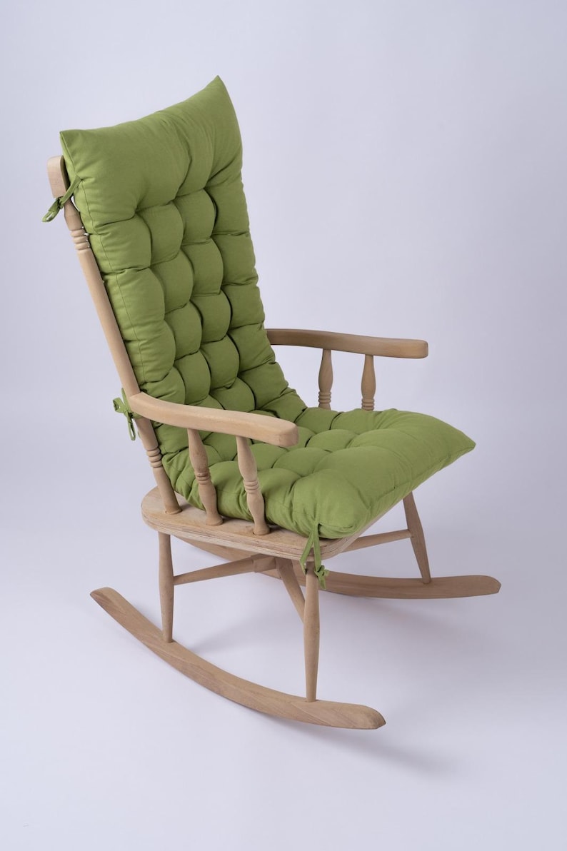 High Back Rocking Chair Cushion: Duck Linen Seat Pad - Etsy