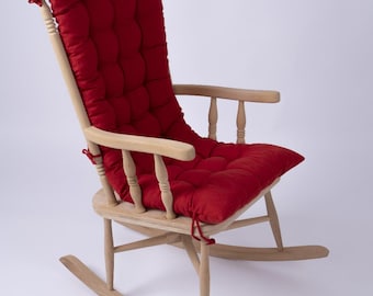 High Back Rocking Chair Cushion: Duck Linen Seat Pad