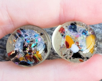 Un Paio Di Tappi Svasati In Pietra Opalite Con Fiori Di Rosa - Foto 10