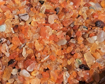 Orange Opal Chips: Natural Mexican Undrilled Grade A Light to Dark Orange Genuine Gemstones Tumbled Extra Small Stone 1-3 mm Inlay Jewelry