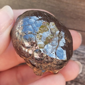 Hematite: 103.3 Gram Raw Botryiodal Bubble Shaped Hematite Specimen Mineral Dark Grey Metallic Stone Rock Collection Shiny Metal Stones 12