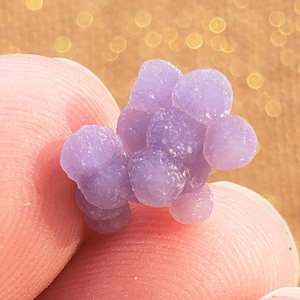 Grape Agate Specimen: Small 0.8 Gram Purple Lanvender Druzy Chalcedony Nodule Cluster Extra Petit Jewelry Sized Clusters from Indonesia 12