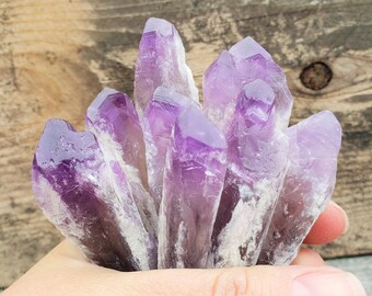 Amethyst Points: Pair Crystal Spears Singing Brazilian Amethyst Shard Purple Dark Crystal Brazil Chimes Healing Crystals Metaphysical Alter