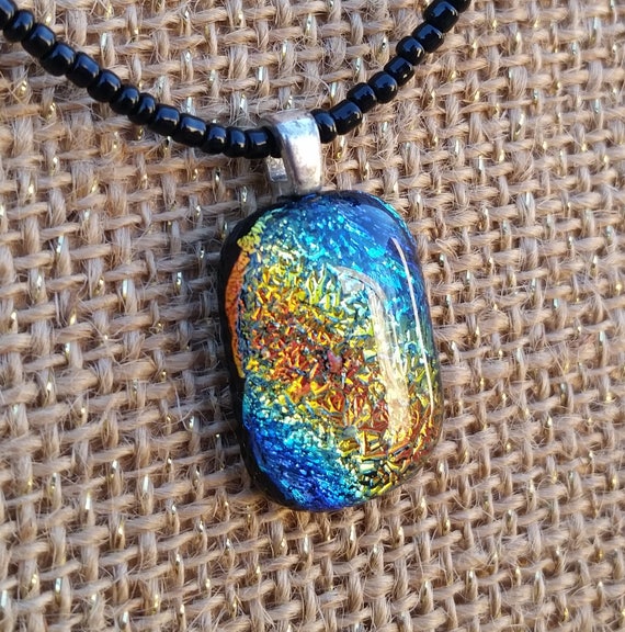 Rainbow glass pendant deals