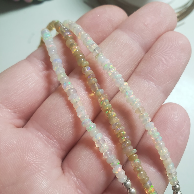 Over the Nose Bridge Piercing Chain Hand-Built Beaded Opal Lapis Any Size Made to Order CUSTOM Bronze Beaded Nose Piercing Chain
