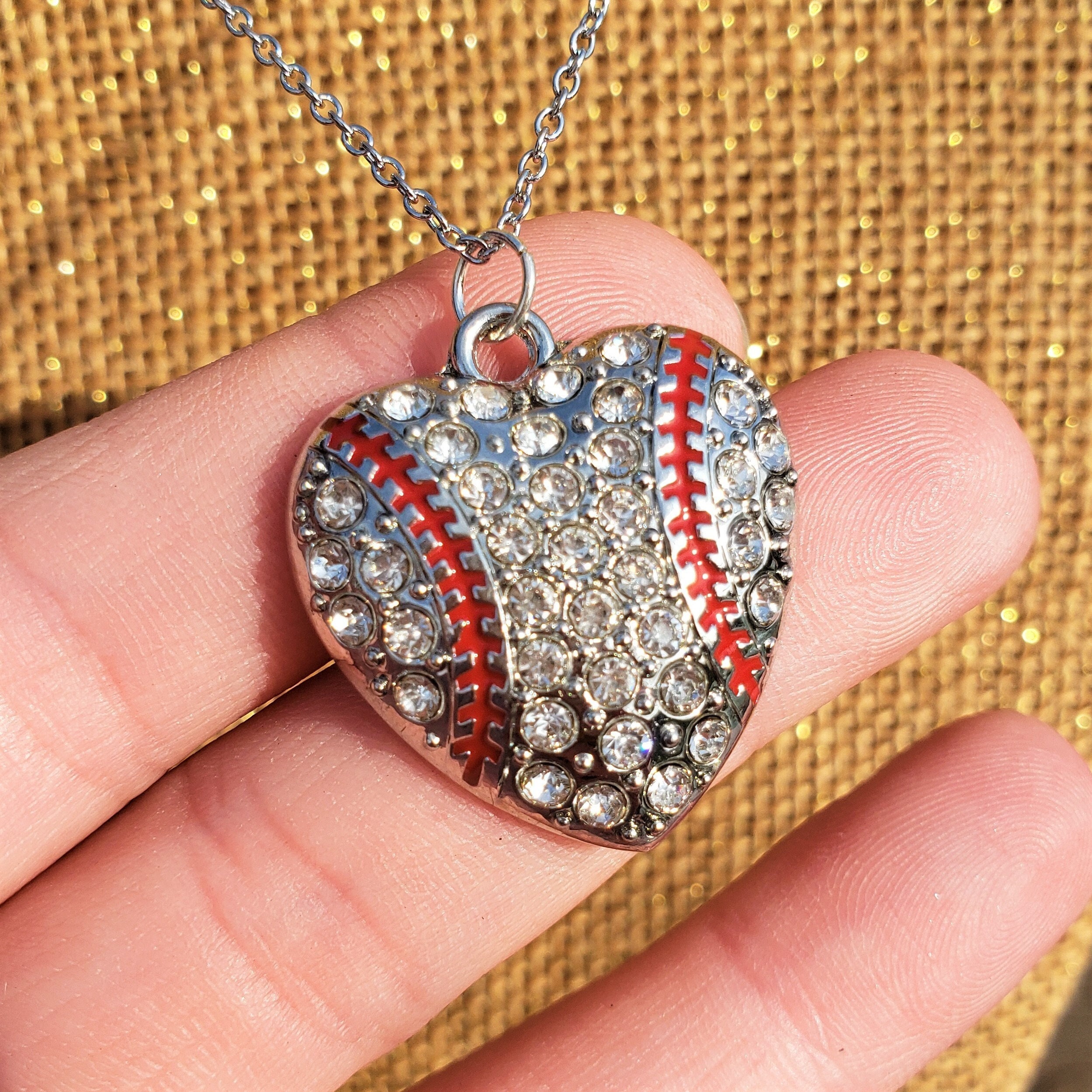 Top Quality Crystal Rhinestone Diamond Silver Pendant Necklace For Women  Perfect For Sports And Baseball Fans Fashionable Silver Chain Jewelry From  Lulu_baby, $1.19 | DHgate.Com