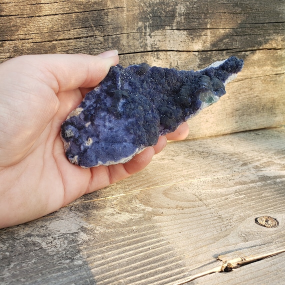 ブルーフローライト：223g ダークブルー ブドウ状 大型 希少 旧在庫