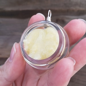 Dab Necklace Light Yellow Sugar Batter w/ Chain: Dabs Jar Faux Wax Concentrates Handmade Sauce Pendant Resin 14K Karat Gold Silver B19