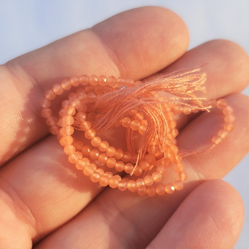 Nose Piercing Chain: Peach Quartz Bright Peach Pink Quartz Over the Nose Bridge Piercing Hand-Built Wire Faceted Gemstone Silver 14k Gold image 5