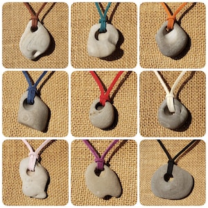 Hag Stone Necklace: Protection Spell Pendant Hag Fairy Stone Holy Stone Witch Stone Goddess Worn Natural Beach Hole Stone Vegan Jewelry