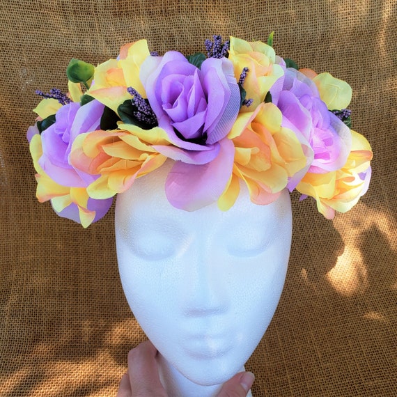 Spring Pastel Flower Headpiece Stunning Handmade Colorful  display picture 2