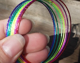 Touchstone – Set 24 Braccialetti Donna In Stile Arcobaleno – Fatti A Mano, Multicolore Oro, Diametro 6,35 Cm - 2