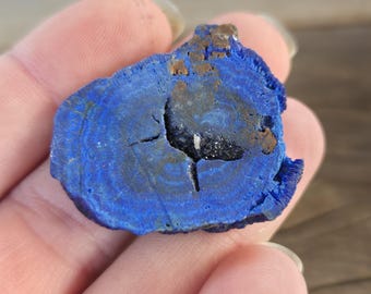 Azurite Blueberry Slice: 13.1 Gram Large Dark Royal Blue Druzy Azurite Blueberry Slice: 13.1 Gram Large Dark Royal Blue Druzy