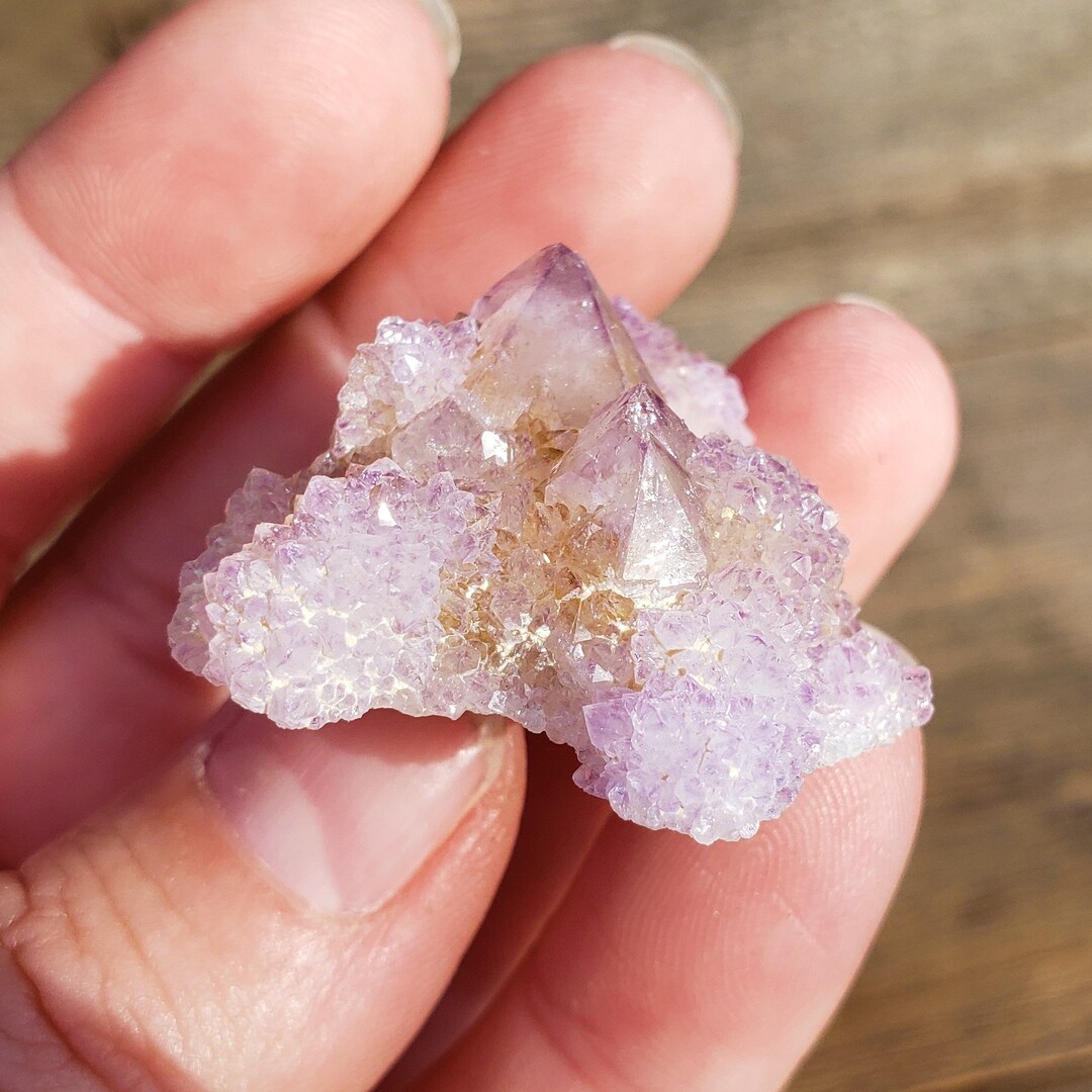 スピリットクォーツクリスタルクラスター：21グラム希少アメジスト