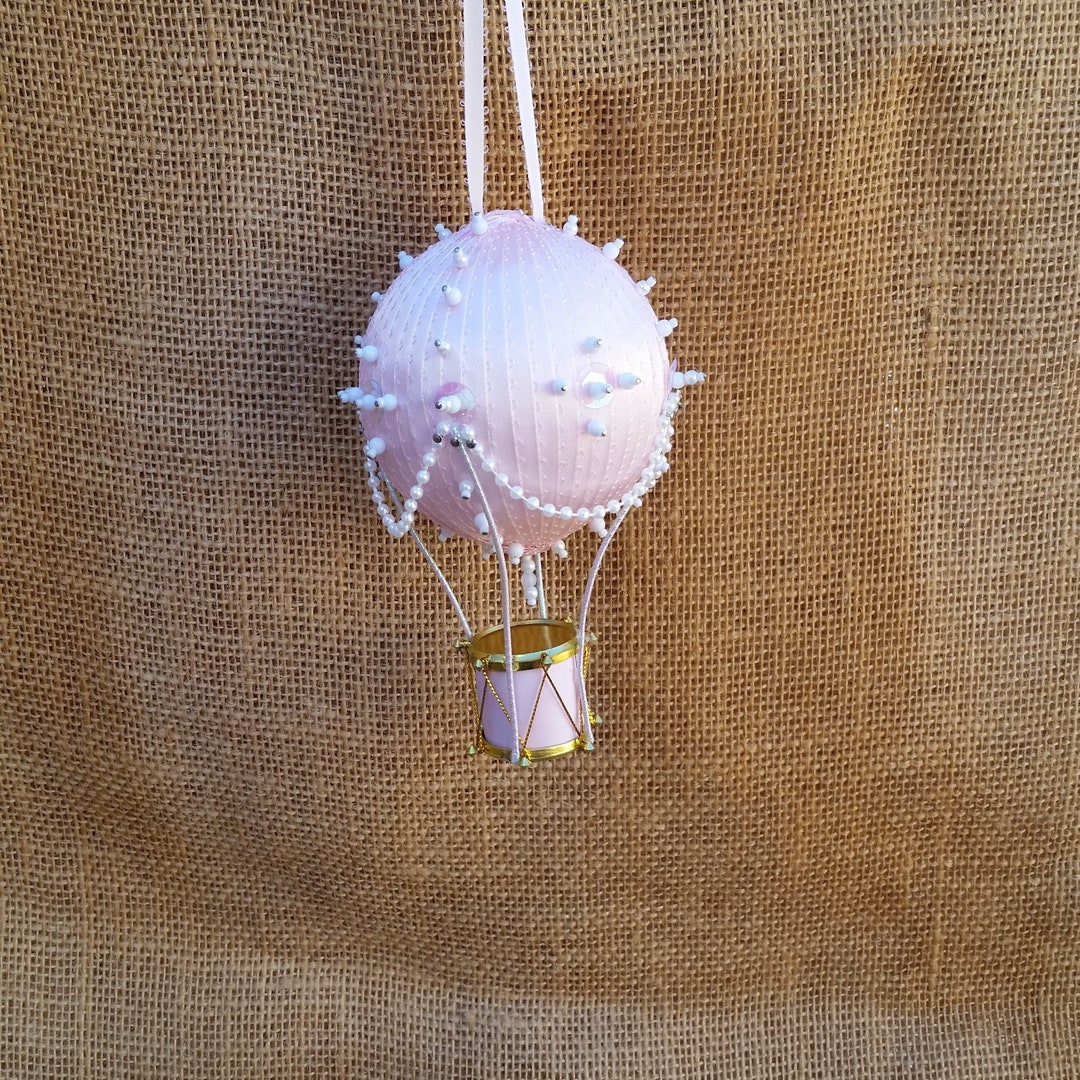Light Pink Balloon Hand Made Christmas Tree Ornament Hot Air Balloon ...