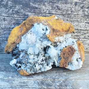 Blue Barite Specimen: 231 Gram RARE New Discovery Petite Medium Blue Transparent Bladed Crystal on Matrix from Jebel Ouichane Morocco 5