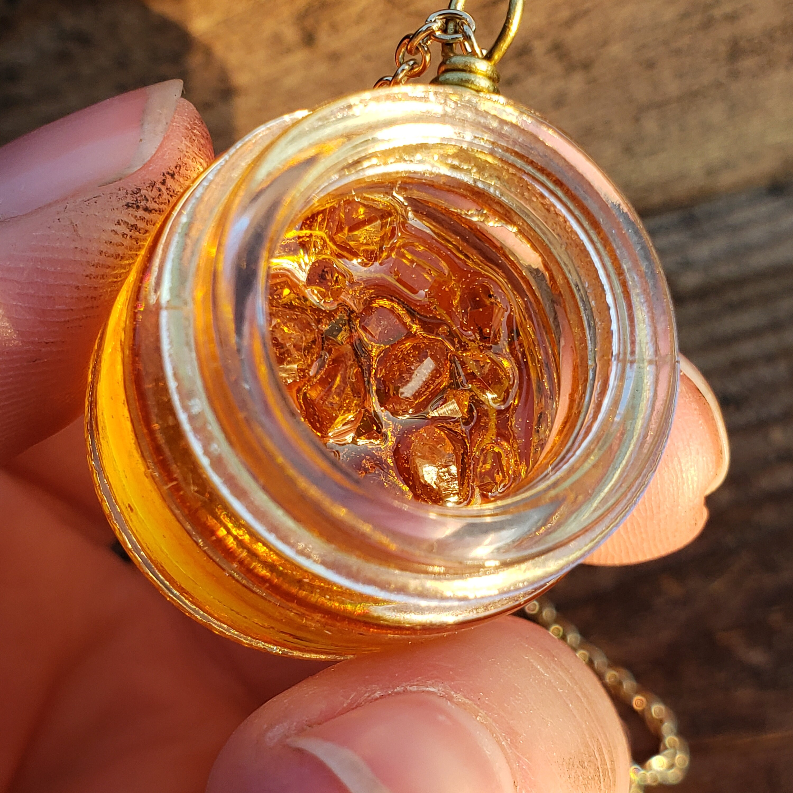 Real Diamonds Dab Necklace Small Jar of Faux Caviar Wax Etsy