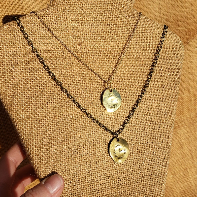 Salvador Dali Melting Clock Necklace: The Persistence of Memory Oval Gold or Silver Plated Gunmetal or Bronze Stamped Roman Numeral Pendant image 4