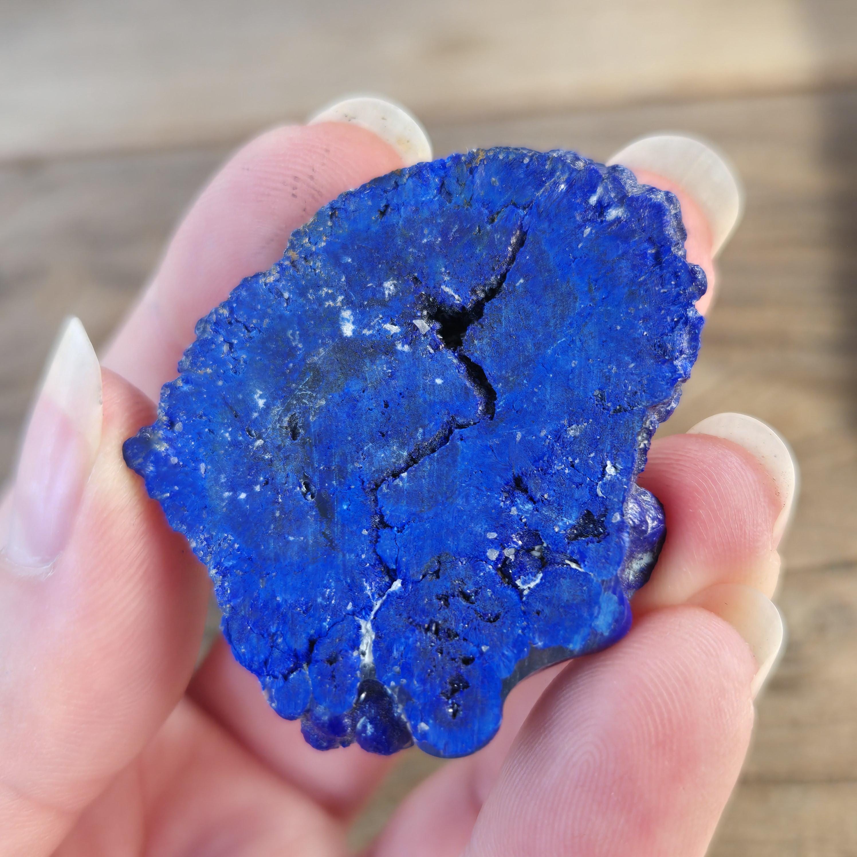 Azurite Blueberry Slice: 21.2 Gram Large Dark Royal Blue Druzy Azurite Blueberry Slice: 21.2 Gram Large Dark Royal Blue Druzy