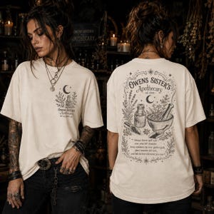 Häxig apotekare-skjorta, vintage Halloween-t-shirt, läskig säsong-grafik fram och bak, Cottagecore-topp bild 6