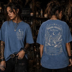 Häxig apotekare-skjorta, vintage Halloween-t-shirt, läskig säsong-grafik fram och bak, Cottagecore-topp bild 5