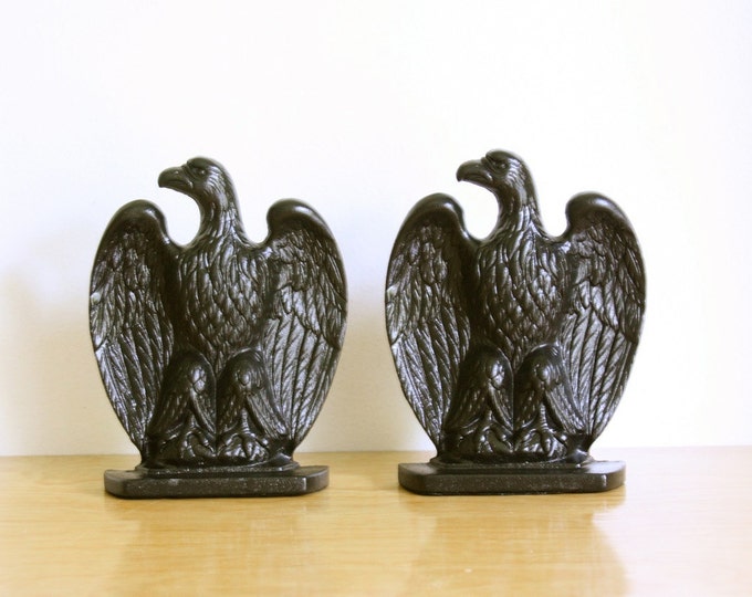 Vintage Pair of Cast Iron Eagle Bookends, EMIG Etsy