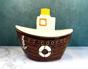 Vintage Nelson McCoy S.S. Cookies Tugboat Cookie Jar #354, VS