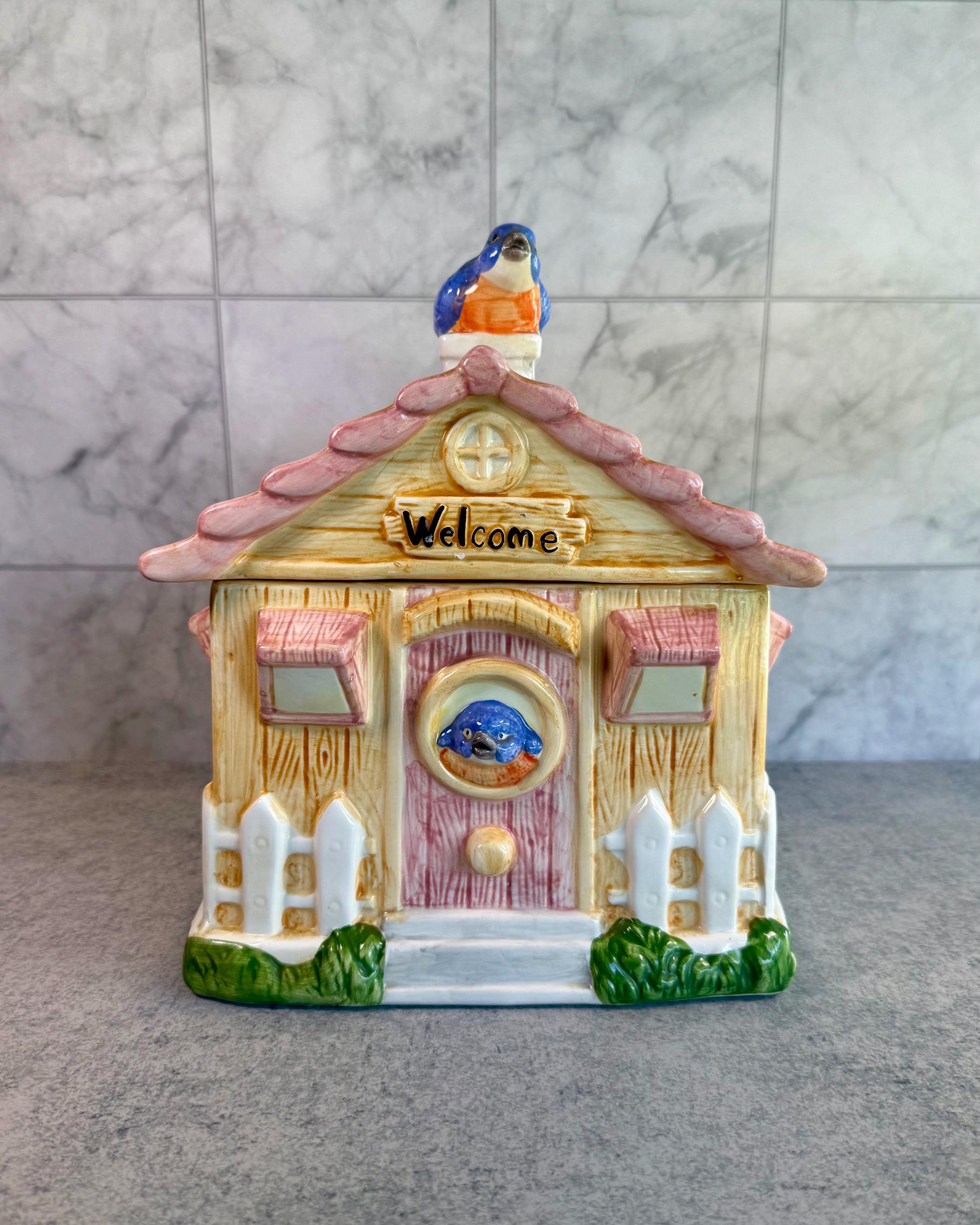 Vintage Bluebird Cookie Jar - Etsy