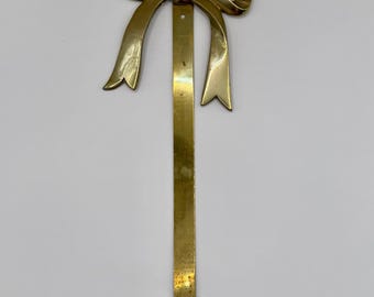 Vintage Solid Brass Bow Wall Hanging with Ornate Detail