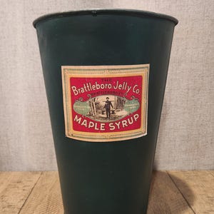 Vintage Brattleboro Jelly Co. Ahornsirup Zinn