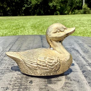 Solid Brass Duck Figurine