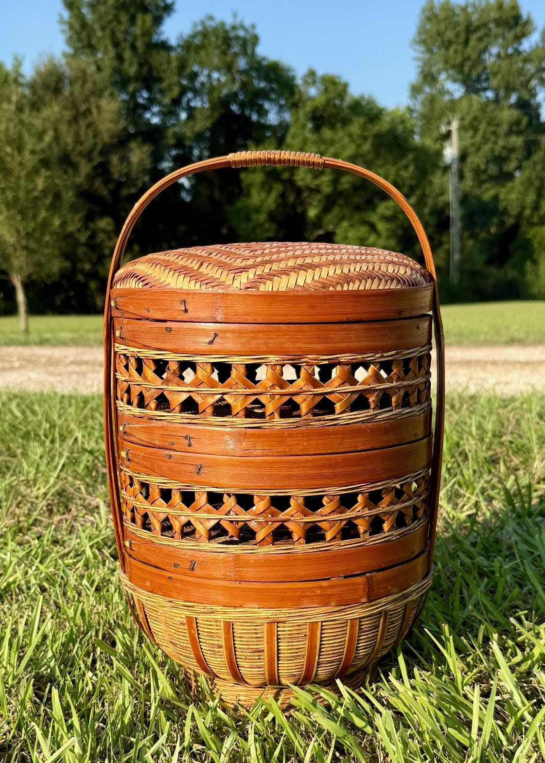 Vintage Asian Basket - Etsy