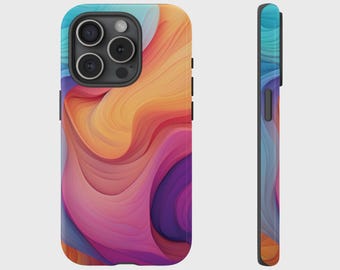Pastel Abstract Case, Colourful Aesthetic Cover for iPhone 17, 16, 15, 14, 13, 12, 11, XS, Pixel, Samsung Galaxy Tough Case