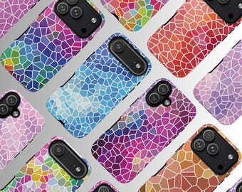 Mosaic Phone Case, Tile Pattern Cover for iPhone 17, 16, 15, 14, 13, 12, 11, XS, Pixel, Samsung Galaxy Tough Case